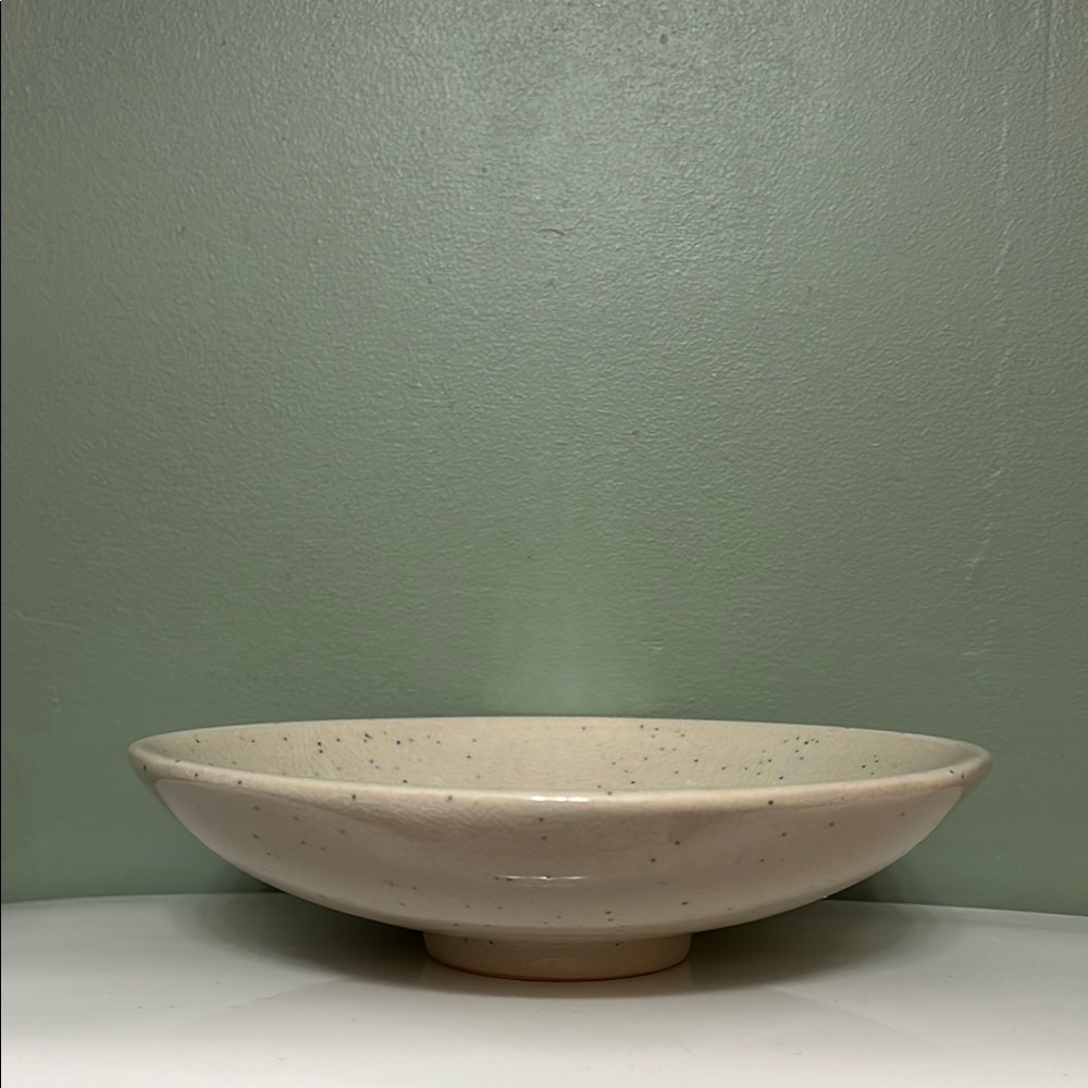 NWT ceramic speckled pedestal bowl